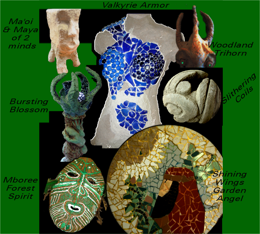 collage of sculptures